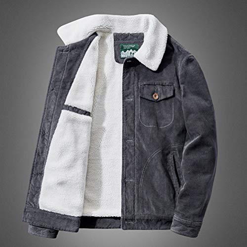 Image of chouyatou Men's Casual Thicked Sherpa Lined Button Front Corduroy Trucker Jacket