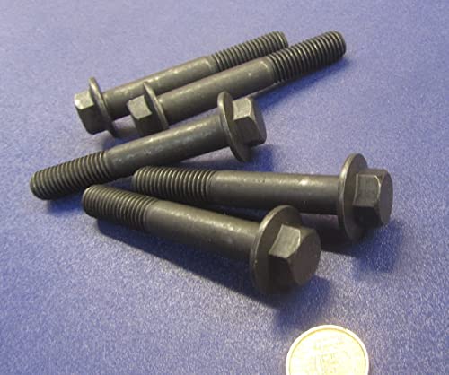 Class 10.9 Black Oxide Steel Flange Bolts M14 x 2 mm x 90 mm Long PT 5 pcs Bolt-5385-21-12