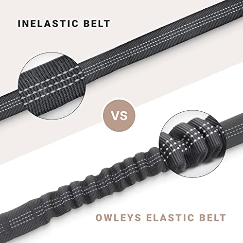Owleys Adjustable Dog Seat Belt, Black Nylon Dog Safety Belt For Car Seats, Extra Safe & Durable Dog Seat Belt With Elastic Shock-Absorbing Bungee, Secure & Long-Lasting Dog Seatbelt For Dog Harness #TOP3