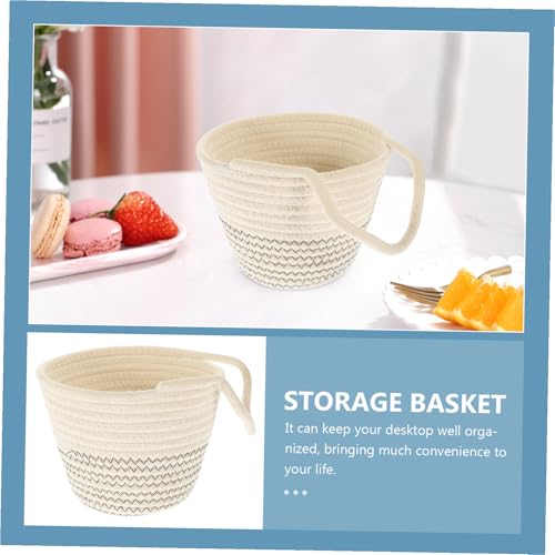 Panier de rangement en coton tressé Gatuida lot de 2 seaux pour maison et bureau - 8