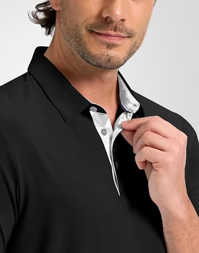 Image of Obla Mens Golf Shirt Short Sleeve Dry Fit Moisture Wicking Performance Athletic Casual Work Collared Polo Shirts for Men