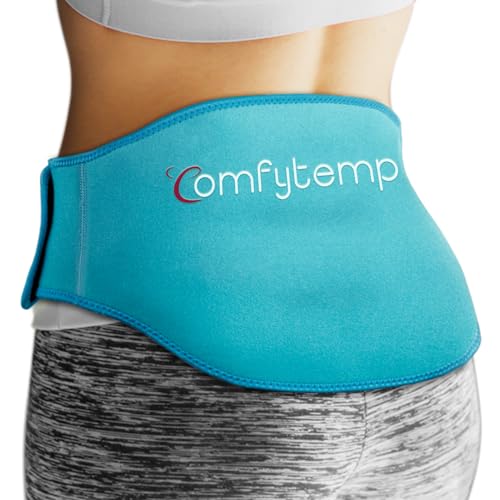 Image of Comfytemp Back Ice Pack for Lower Back Pain Relief Product, Reusable Gel Lumbar Wrap for Sciatica Injury, Hot Cold Compress Brace for Herniated Disc, Waist Surgery Recovery Must Have - Blue