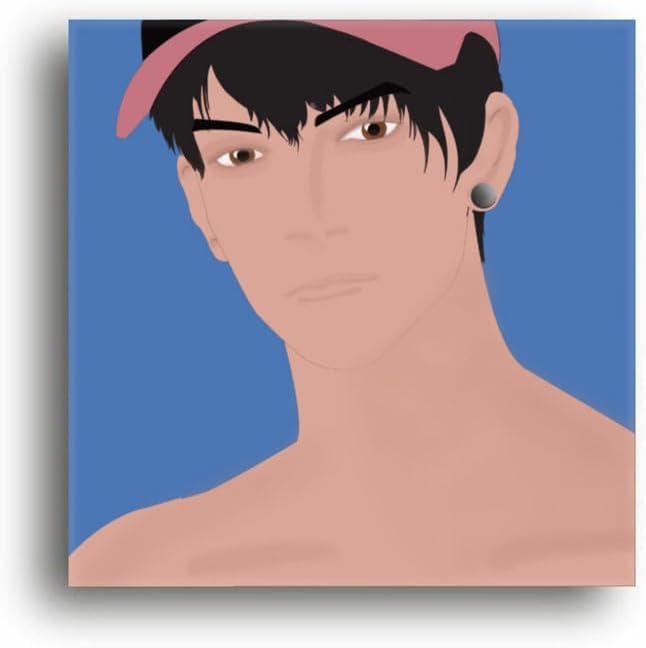 Art to Doors | Boy with Cap | Artist Reeja M | Rectangle | Art Prints | Home Decor | Wall Art | Gift Items | Canvas Frame
