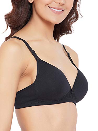 Image of Clovia Women's Cotton Lightly Padded Wire Free T-Shirt Plunge Bra