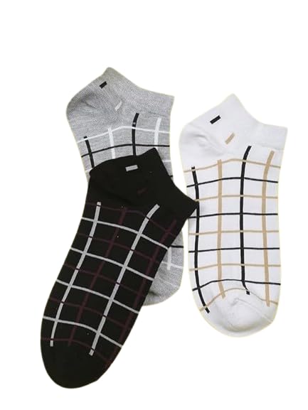 VSI Men's Cotton Ankle Socks, Stretchable Snug Fit, Reinforced Heel and Toe, 5 Pairs-picture-46