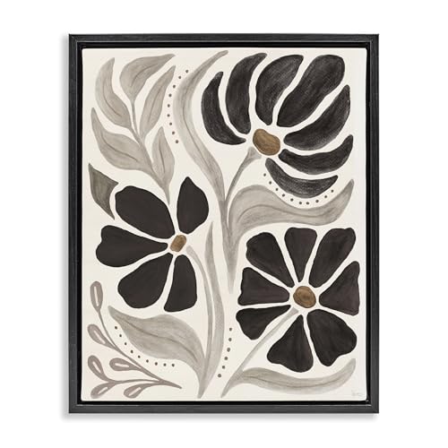 Stupell Industries Boho Curved Petals Framed Floater Canvas Wall Art Design by Veronique Charron by Stupell Industries - Used condition - US$17.48
