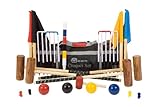 Übergames Hochwertiges Komplettes Garten Krocket Set mit 4 Schlägern aus ECO Holz für Kinder und Erwachsene (2 Längen)
