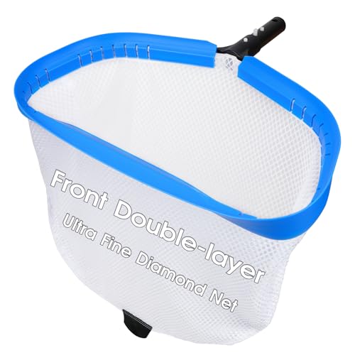 TidyMister New Diamond Netting Double-Layer Pool Net 18 Heavy Duty Leaf Rake Pool Skimmer Net for Above Ground & Inground Pools Cleaning