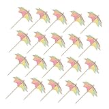 KOCKSHION 100個カクテル傘 夏パーティー用 ケーキ ドリンクピック ハワイアン風トロピカル装飾 フードスティック付き