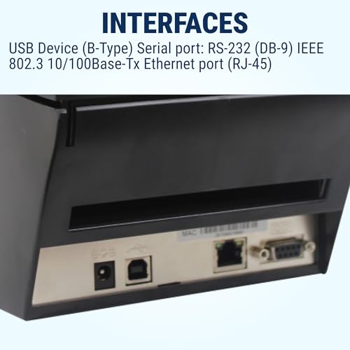 Image of McAuley Labels GoDEX DT4L 4 inch Linerless Direct Thermal Label Printer - Kitchen, Food Service & Compliance Printer - 203 DPI, Optional Auto-Cutter, USB /Serial /Ethernet
