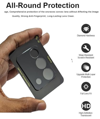 Image of ZARALA Glass Camera Lens Protector For Vivo Y200 [9H Hardness] [6D Lens Protector ] [Easy Installation] Black (Vivo Y200)