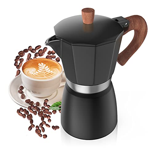 BOMPCAFE Moka Pot 300ml-6 Cups Espresso Maker, Italian Stovetop Coffee Makers Percolator, Aluminum,...