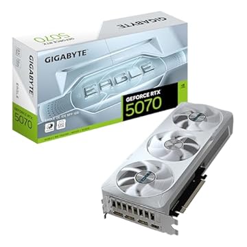 Placa de Vídeo Gigabyte GeForce RTX 5070 Eagle Ice SFF 12GB GDDR7 – Compacta, DLSS 3, Ray Tracing, Design Branco, GV-N5070EAGLEOC ICE-12GD
