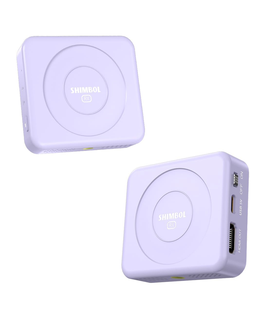 Shimbol TP NANO Wireless Video Transmitter and Receiver, Battery-Powered HDMI System for Phones and Cameras, 492ft Range, 60ms Latency (Purple)