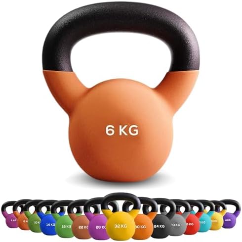 Kettlebell Hierro Fundido Recubierto de Neopreno – Pesas para Bra...