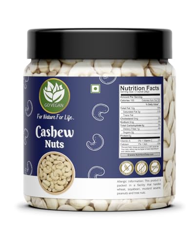 Image of Go Vegan Pure Almond & Cashew - 500gm (250gm*2) kaju badam | Dry Fruit Combo Pack