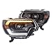 AlphaRex 12-15 Toyota Tacoma LUXX LED Projector Headlights Plank Style Alpha Black w/DRL
