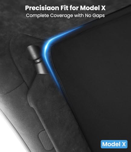 Image of Zanch Tesla Model X Sunshade Roof 3PCS for 2020-2025, Black | 3PCS Custom Fit, No Gaps, Never Sag, Heat Insulation, Foldable Design, Front Glass Roof Protection