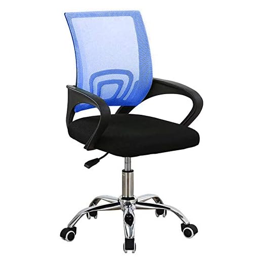BAKAJI Poltrona Sedia Scrivania Ufficio Presidenziale in Tessuto a Rete Traspirante e Base a 5 Razze in Acciaio Rotazione 360 Gradi Direzionale Altezza Regolabile Arredamento Casa Cameretta (Blu)