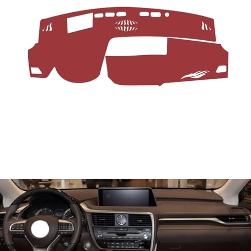 Leather Dash Board Cover mat Compatible with LEX RX (HUD 2016-2019，Anti-Slip,Sun Protection Dashboard Cover-red