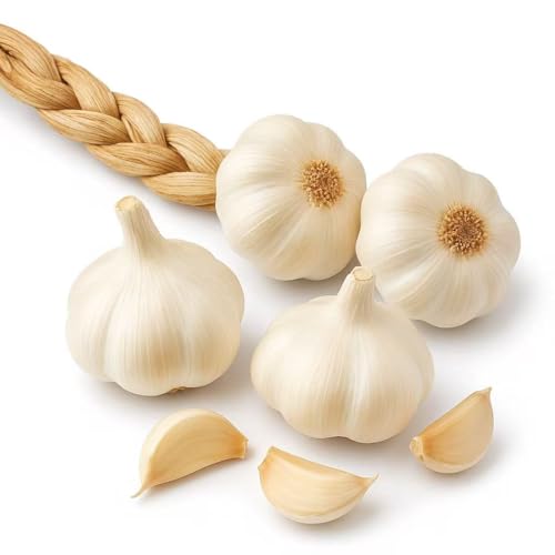 Garlic Bulbs for Planting (4 Pack), Fresh California Softneck Garlic for Growing Your Own, Non-GMO