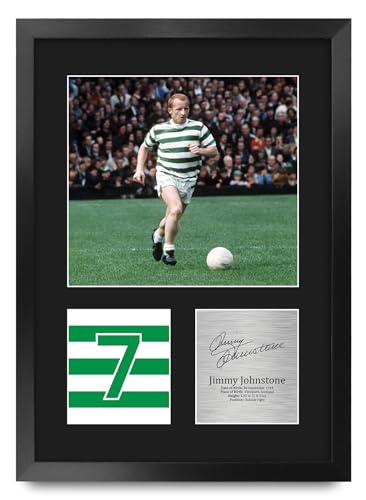 Décoration salon fan de foot cadre A3 photo Jimmy Johnstone Celtic