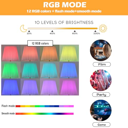 Image of PASSICA DECOR 180 Swing Arm Battery Operated Wall Sconce Set of 2 Wireless Rechargeable LED, 15 Colors Dimmable, Remote Timer, for Bedroom Living Room Gold