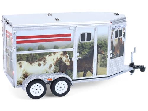 Trailer de Caballos Plateado Diecast 1:64 Modelo 48110F miniatura 4