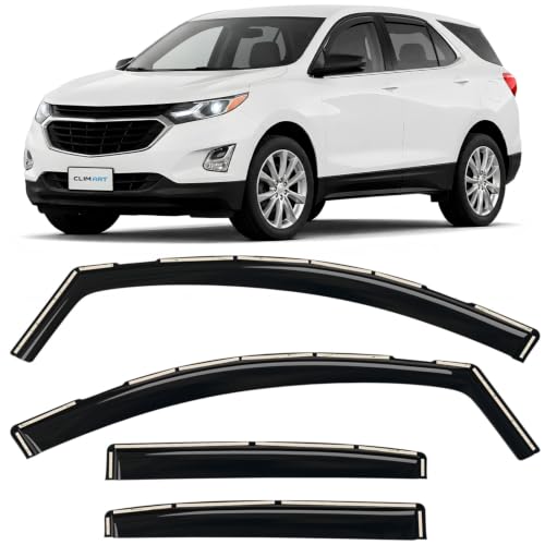 Image of CLIM ART in-Channel Incredibly Durable Rain Guards for Chevrolet Chevy Equinox 2018-2024, Vent Window Visors, Car Accessories, Vent Deflector, Original Window Deflectors, 4 pcs - 618258