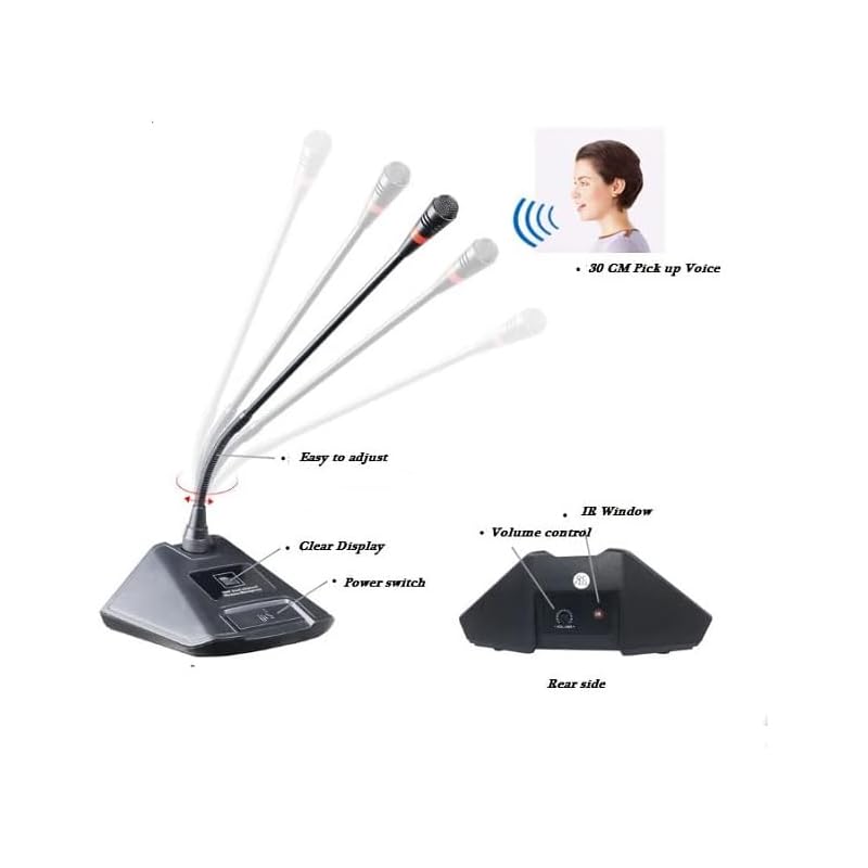 Amazon.co.jp: 8 チャンネル UHF ワイヤレス会議マイク システム、8