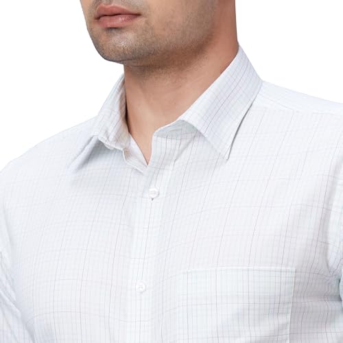 Image of Raymond Men's Pure Cotton Structure Pattern Slim Fit Semi Cutaway Collar Full Sleeve Formal Shirt