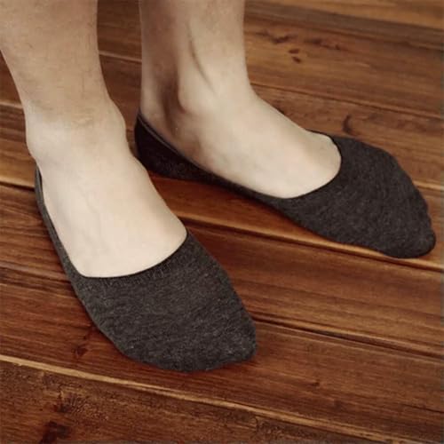5 Pair Men Thin Non-Slip Invisible Running Sport Boat Socks Solid Color Summer Socks2
