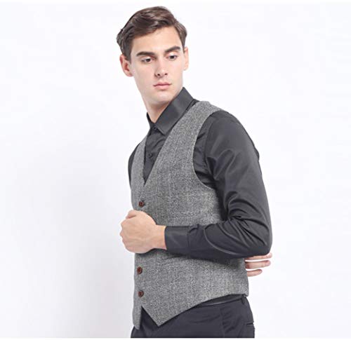 Mens Formal Slim Fit Suit Vest Wool Tweed Herringbone Sleeveless Jacket Waistcoat for Tuxedos3