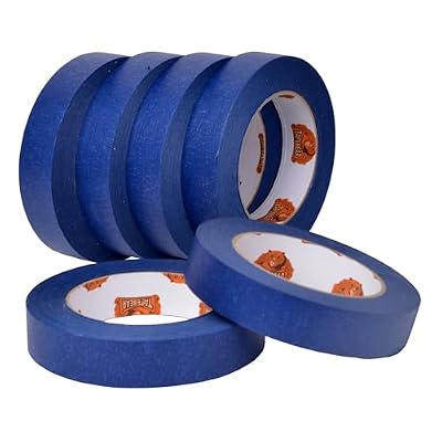 TAPEBEAR Multi-Surface Painter's Tape, UV Anti Residue Free Blue Tape, Wall Painting Masking Tape with Sharp Lines for Indoor Outdoor Painting, 0.94 inch x 60 Yard, 6 Rolls