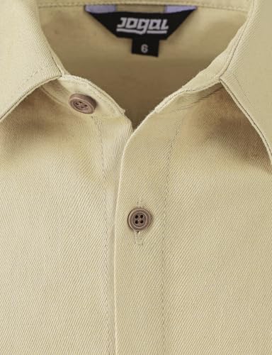 JOGAL Boys Stretch Denim Shirt Long Sleeve Button Down Shirts Casual Shirts with Two Pockets for Kids 6-14 Years4