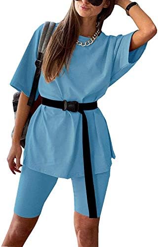 Women Two Piece Outfits Sets - Short 