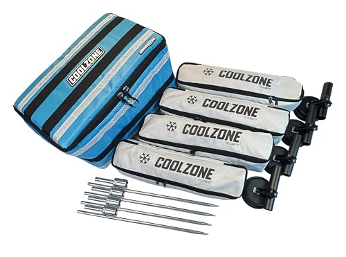 COMMAND GOBAG, Coolzone Flag Kit, 4 Heat Relief Flags, Ground Spikes & Suction Bases for Vehicle Mount for Large Events, Parking Lots & Crowded Areas, Heatstroke & Provide Quick Relief, Blue