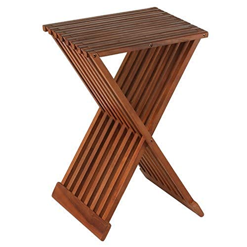 Bare Decor Leaf Folding Counterstool in Solid Teak Wood 24 high