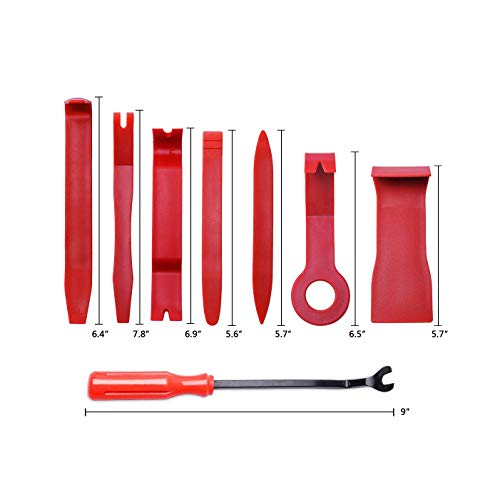 Auto Trim Removal Tool Set for Car Dash Audio Dash Door Panel Window Molding Fastener Remover Installer Pry Tool Kit ，Set of 8Pcs