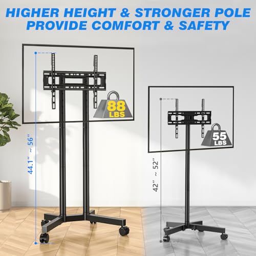 image for Rfiver Rolling TV Stand for 32-70 Inch TVs, Mobile TV Stand with Upgra