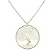 Simulated Clear Moonstone Eternal Tree of Life Brass Beads Long Necklace