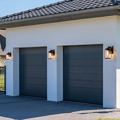 Outdoor Wall Light Fixtures 2 Pack, Textured Black Exterior Wall Mounted Sconce With Clear Glass, Waterproof And Anti-Rust Porch Lights For Patio, Yard, Garage, Front Door #TOP4