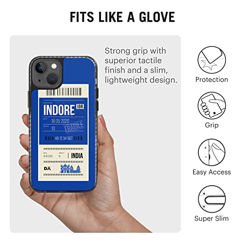 Image of DailyObjects Case for iPhone 13 Compatible with Mag-Safe Wireless Charging, Stride 2.0 Indore City Tag Slim Shockproof Back Cover with Inner Magnetic Ring