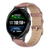 VanHooc Pasek 18 mm do Garmin Venu 4 41 mm / Venu 3S 41 mm / Forerunner 265S/255S, elegancki pasek zapasowy w stylu retro, skórzany pasek do smartwatcha, szybkie zapięcie, do Vivoactive 4S 40 mm, 18mm