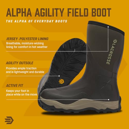 LaCrosse Alpha Agility Field Boot for Men - Hunting Shoes with Jersey/Polyester Lining, Active Fit, Kick-Off Heel Plate, Non-Insulated4