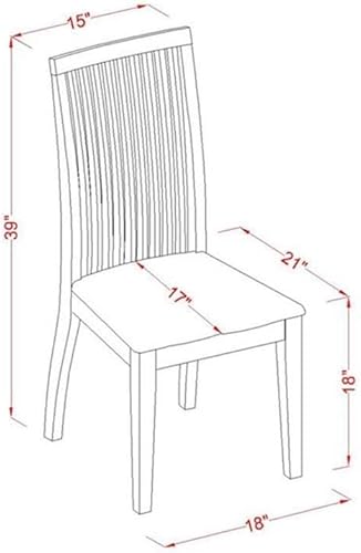 Miniatura 3 de East West Furniture IPC-MAH-W Ipswich - Sillas de comedor de cocina, sillas de madera con respaldo de listones, juego de 2, caoba Mahogany,suero de