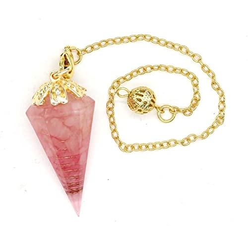 WOWDECOR Dowsing Crystal Pendulum Hexagonal Cone Point Pendant