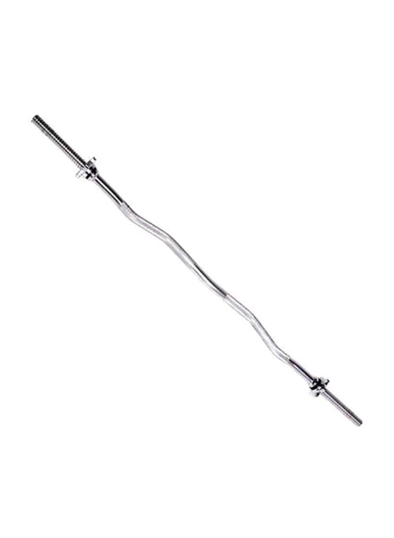 Curved bar to lift weights and aerobics - silver