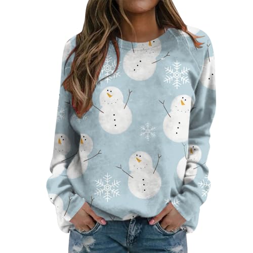 Gemütliches Damen-Sweatshirt, Top, Weihnachten, Schneemann, Damen,...