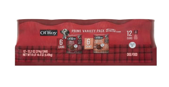 Ol~Roy Cuts in Gravy Wet Dog Food: Delicious Nutrition for Happy Healthy Dogs | Complete & Balanced Formula with Real Beef | Ribeye & New York Strip Flavors - (Steak)